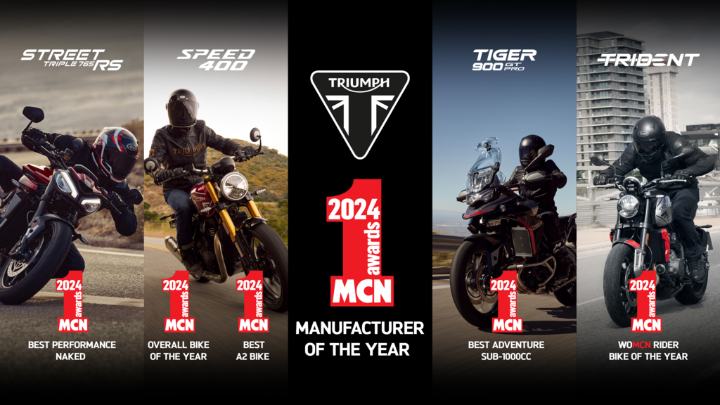 Triumph Motorcycles wint 6 MCN Awards!